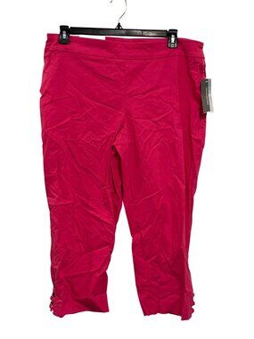 JM Collection Womens Pink Capri Pants XL With Rhinestone Detail On Hem